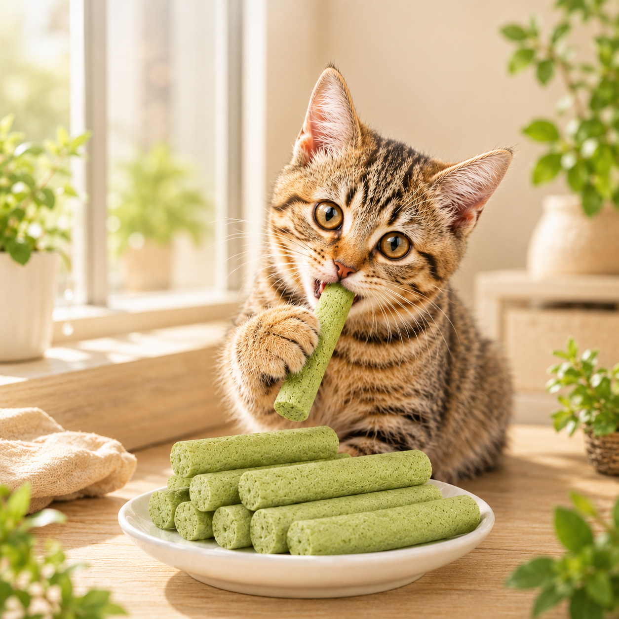 Freeze-Dried Cat Grass Dental Chew Sticks