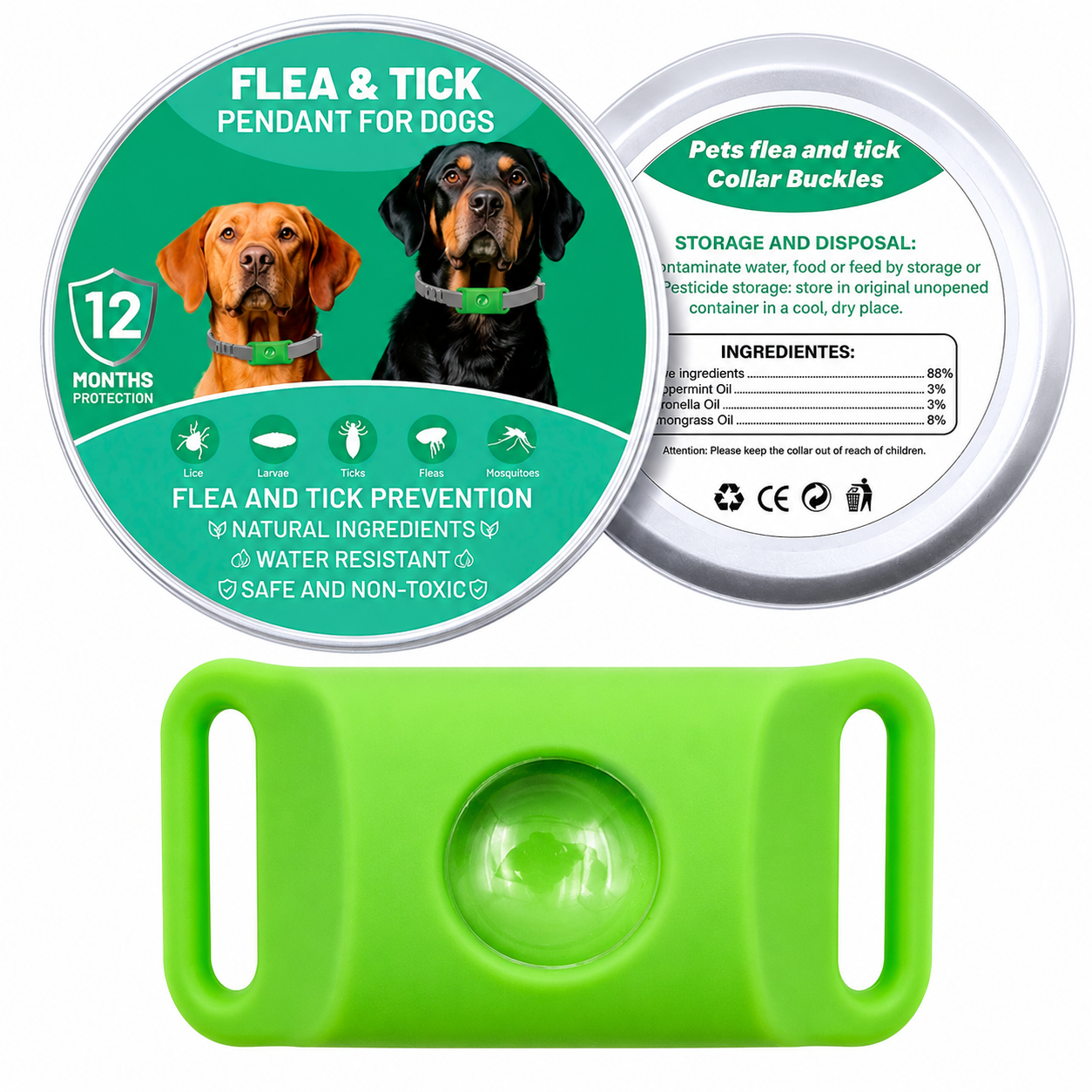 Botanical Flea & Tick Collar Pendant for Dogs & Cats