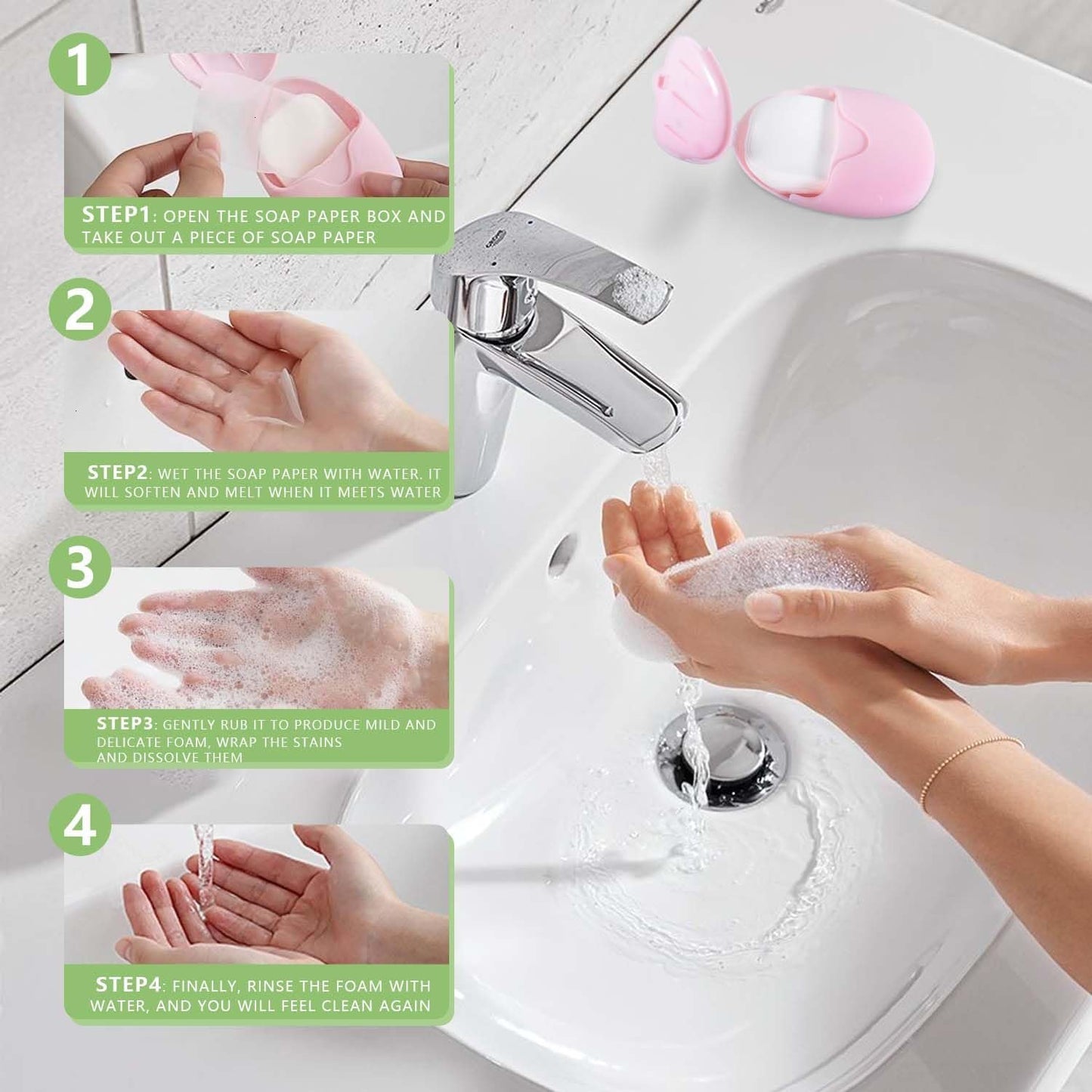 💜BUY MORE SAVE MORE💜Travel Portable Paper Soap Sheets