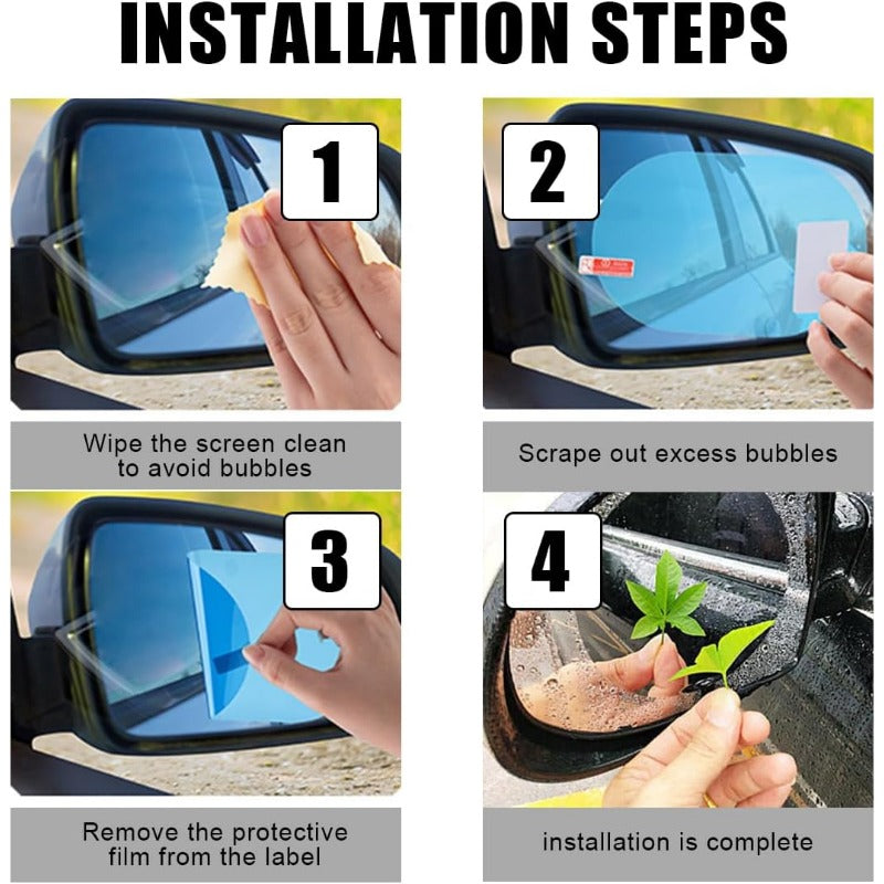 Hydrophobic Rearview Mirror Rain & Anti-Fog Film