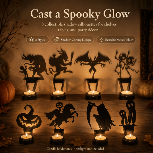 🎃Halloween Silhouette Tealight Holder – Festive Tabletop Decor🧙‍♀️