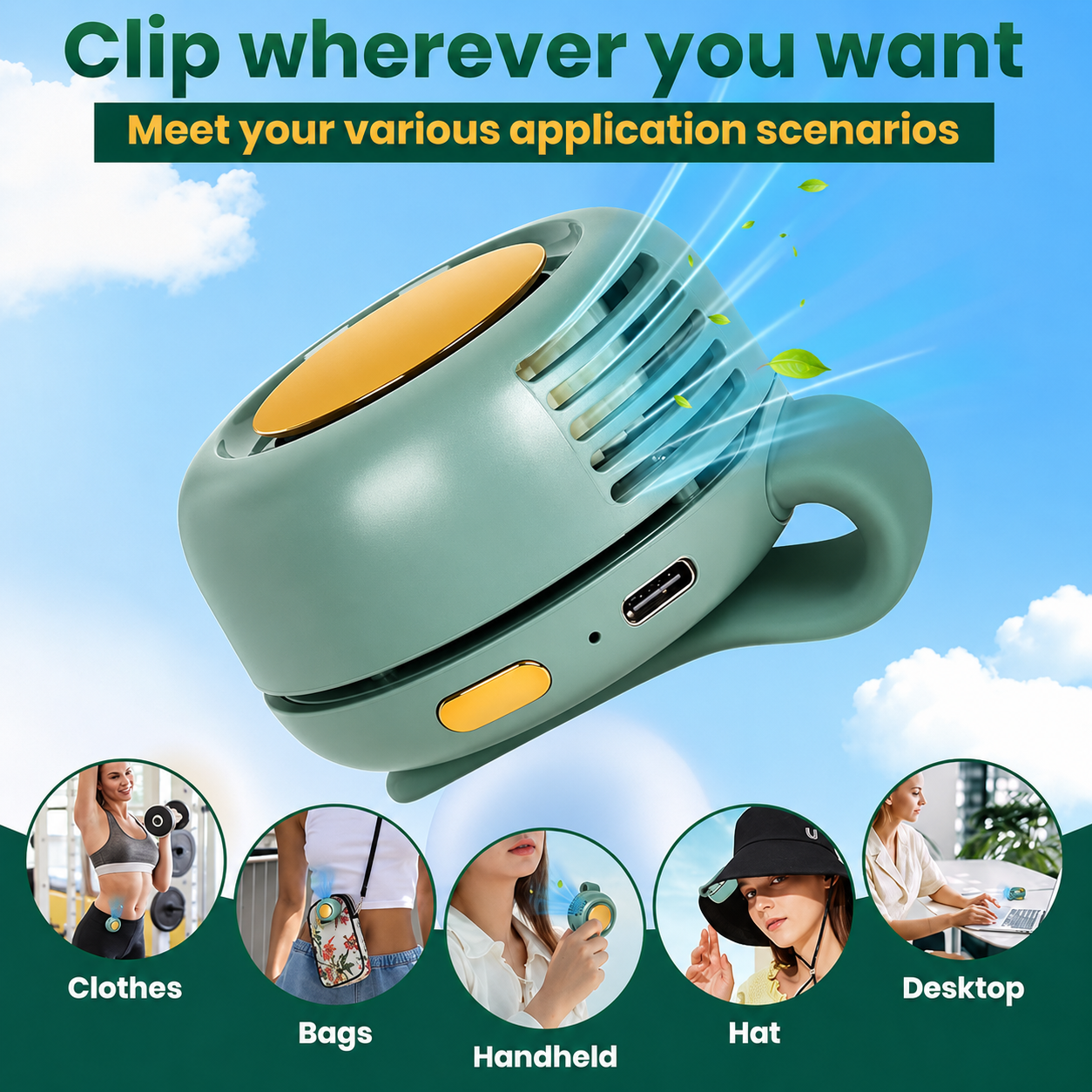 Small Whirlwind Buckle Fan