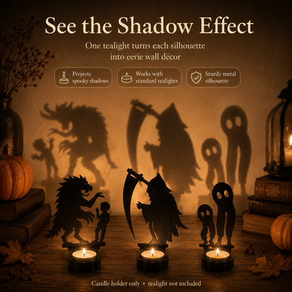 🎃Halloween Silhouette Tealight Holder – Festive Tabletop Decor🧙‍♀️
