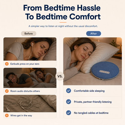 Ultra-Thin Bluetooth Pillow Speaker with White Noise & Sleep Timer
