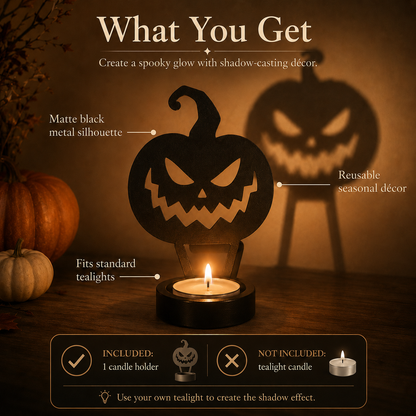 🎃Halloween Silhouette Tealight Holder – Festive Tabletop Decor🧙‍♀️