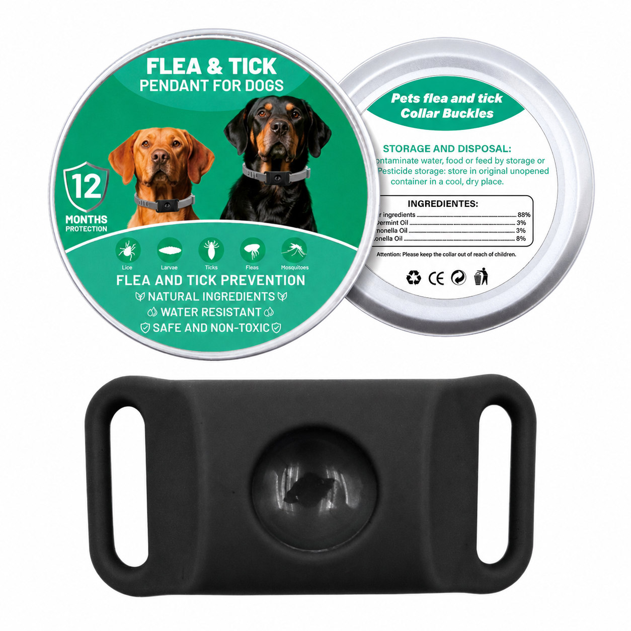 Botanical Flea & Tick Collar Pendant for Dogs & Cats