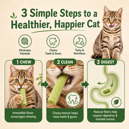 Freeze-Dried Cat Grass Dental Chew Sticks