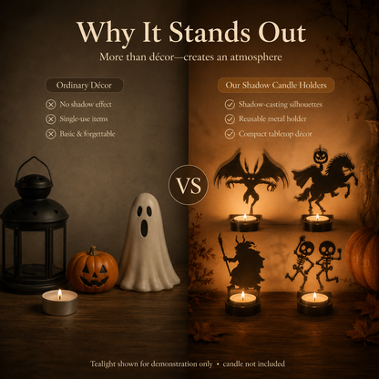 🎃Halloween Silhouette Tealight Holder – Festive Tabletop Decor🧙‍♀️