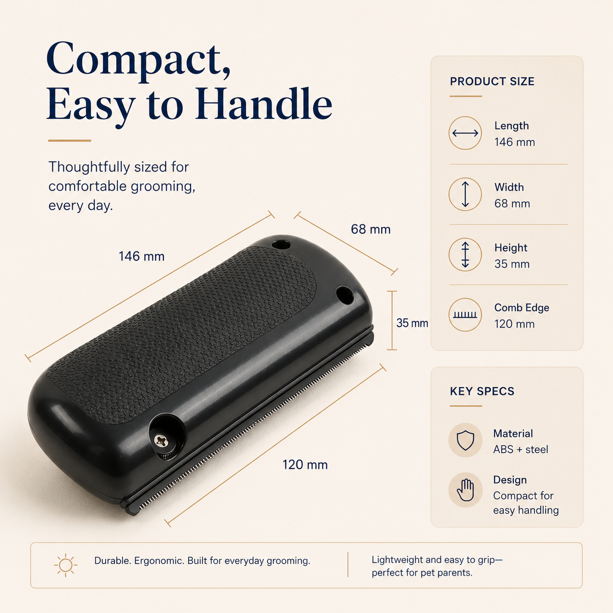 Pet Deshedding Comb for Dogs & Cats