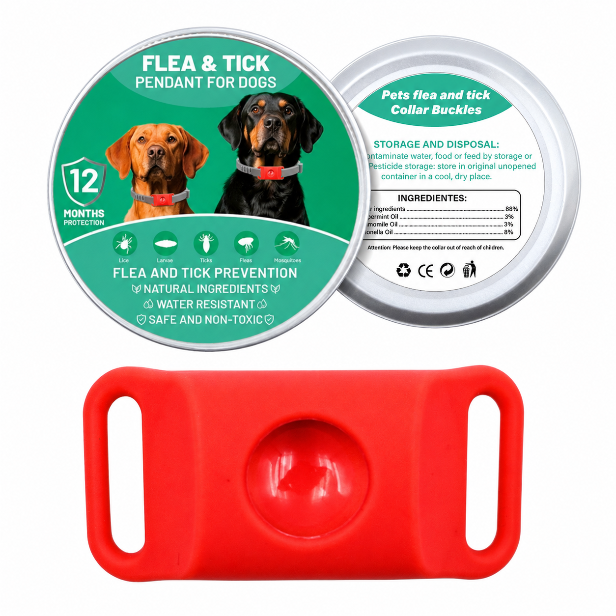 Botanical Flea & Tick Collar Pendant for Dogs & Cats