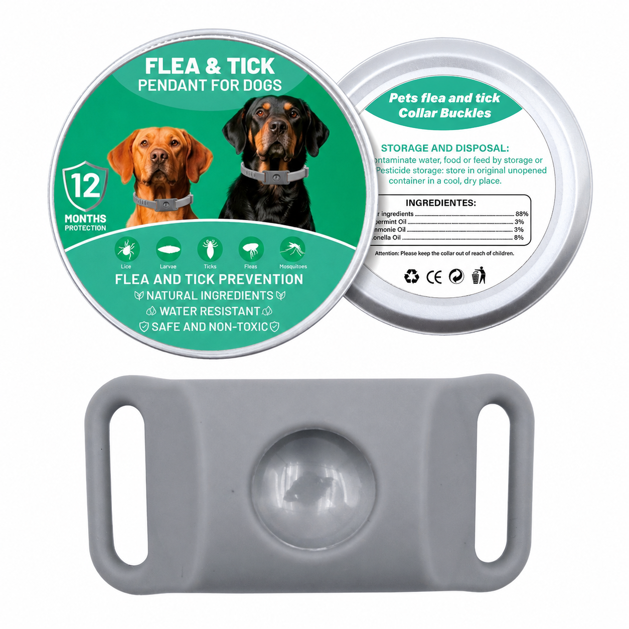 Botanical Flea & Tick Collar Pendant for Dogs & Cats