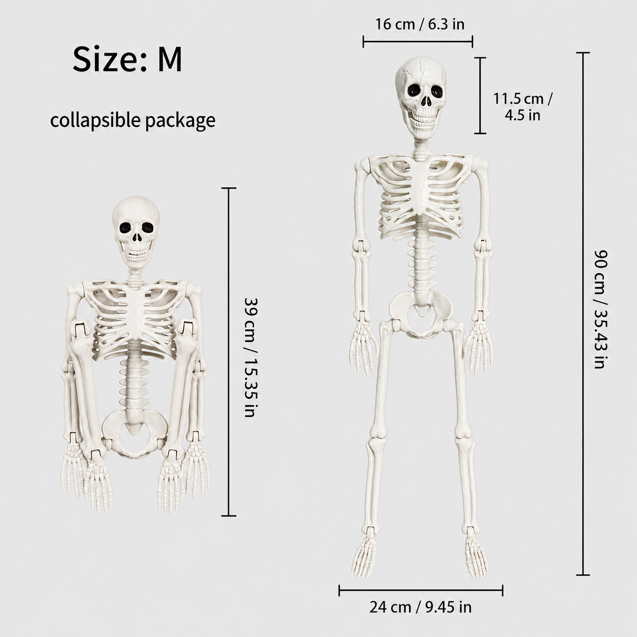 Poseable Halloween Skeleton Figures – Skeleton & Pumpkin-Head Styles