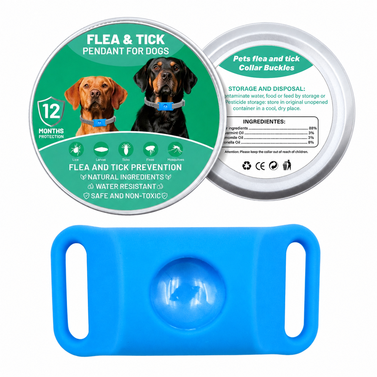 Botanical Flea & Tick Collar Pendant for Dogs & Cats