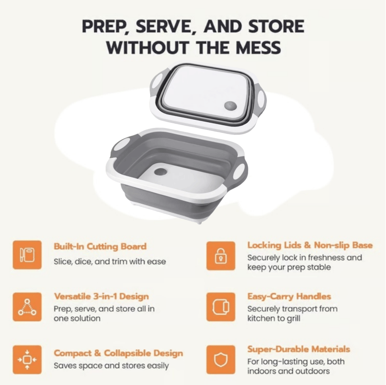 🍗🥗BBQ & Meal Prep Tub | Collapsible Prep Tub🍖🏕️