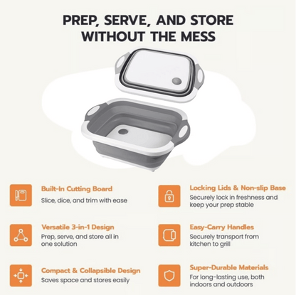 🍗🥗BBQ & Meal Prep Tub | Collapsible Prep Tub🍖🏕️