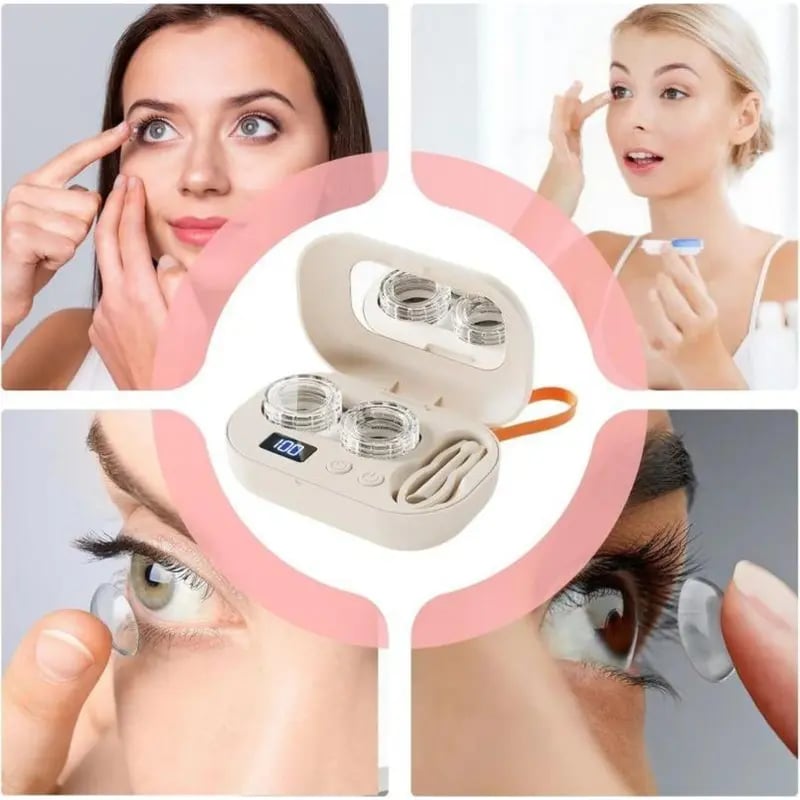 ✨BUY MORE SAVE MORE✨Ultrasonic Rechargeable Contact Lens Cleaner with Vanity Mirror