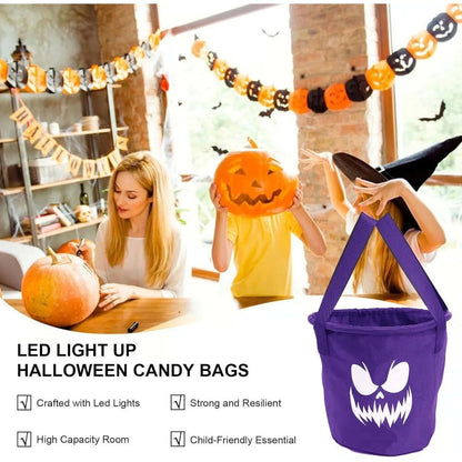 🎉👻 Glow-in-the-Dark Halloween Candy Basket – LED Trick-Or-Treat Bag